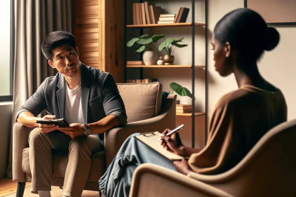What Principle Underlies Cognitive Behavioral Therapy?: therapy session