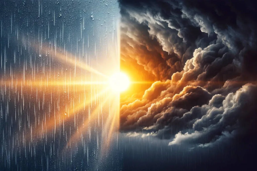 What Principle Underlies Cognitive Behavioral Therapy?: cloudy sky with sun
