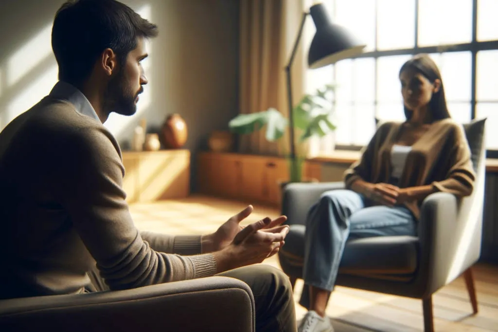 What Principle Underlies Cognitive Behavioral Therapy?: therapy session