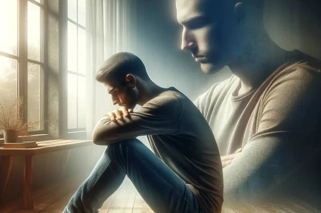What Principle Underlies Cognitive Behavioral Therapy?: man thinking