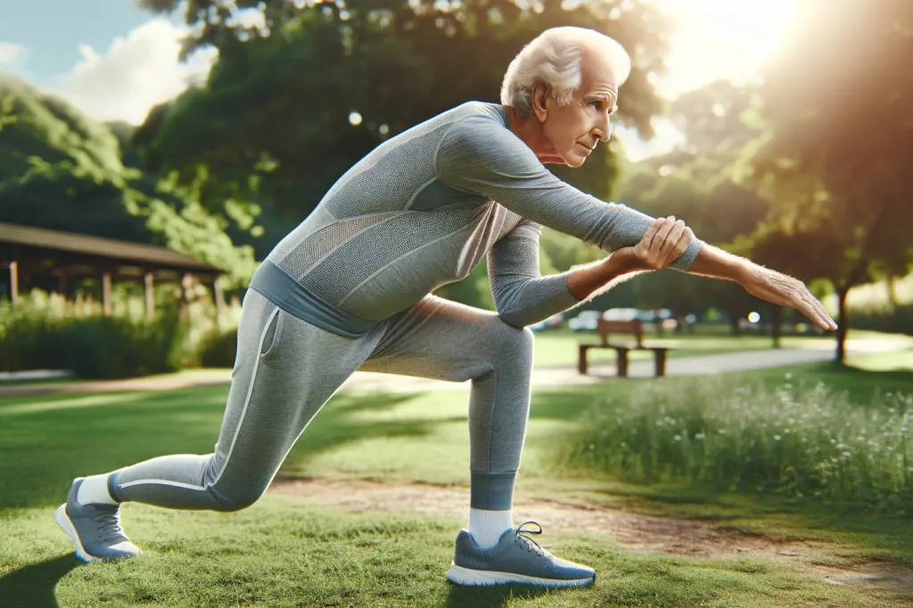 elder person stretching